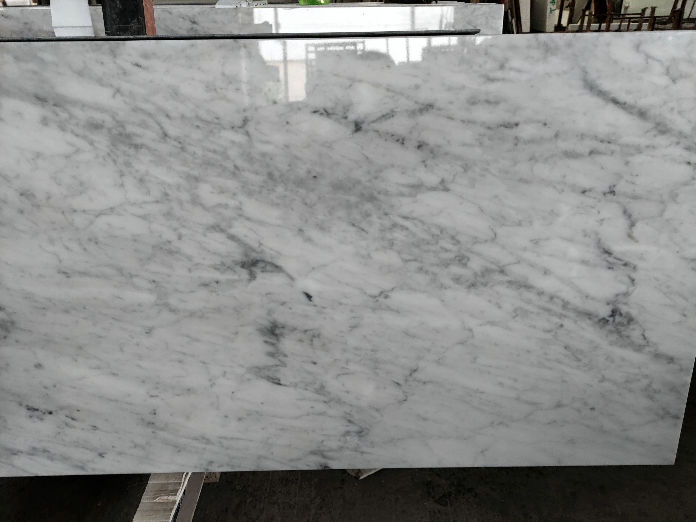 Marble Carrara White tile with grey veining